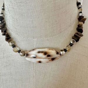 Handpicked lexington sterling silver Golden coral and shell necklace